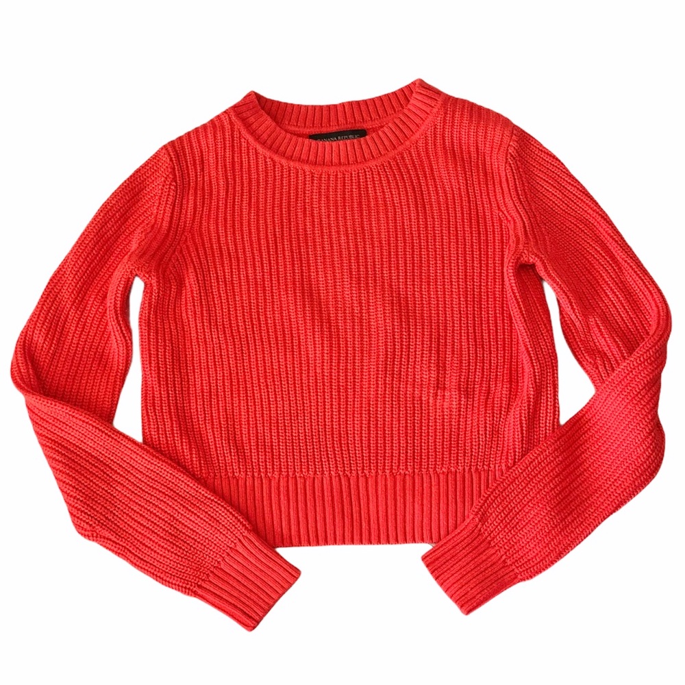 Banana Republic Shaker-Stitch Cropped Sweater